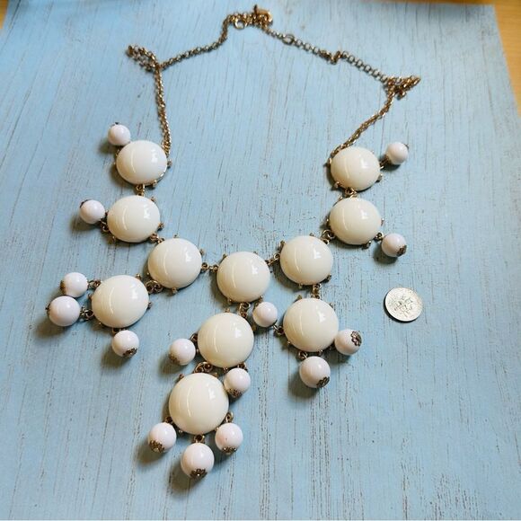 Gold Ivory White Bubble Necklace - Picture 1 of 2